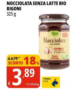 Tigros Nocciolata senza latte bio RIGONI offerta