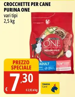 Tigros Crocchette per cane PURINA ONE offerta