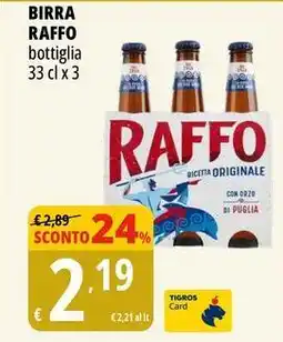 Tigros BIRRA RAFFO bottiglia offerta