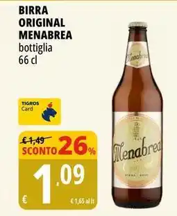 Tigros Birra ORIGINAL MENABREA bottiglia offerta