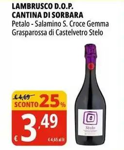 Tigros Lambrusco d.o.p. CANTINA DI SORBARA offerta