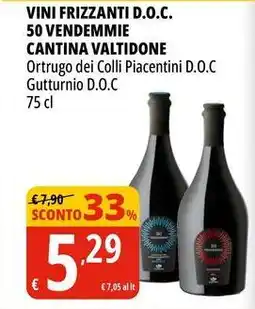 Tigros Vini frizzanti d.o.c. 50 vendemmie CANTINA VALTIDONE offerta