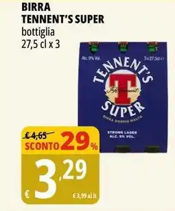 Tigros Birra TENNENT'S SUPER bottiglia offerta