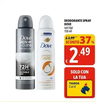 Tigros Deodorante spray DOVE offerta