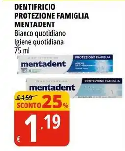 Tigros Dentifricio protezione famiglia MENTADENT offerta