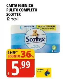 Tigros Carta igienica pulito completo SCOTTEX offerta