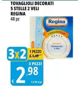 Tigros Tovaglioli decorati 5 stelle 2 veli REGINA 48 pz offerta
