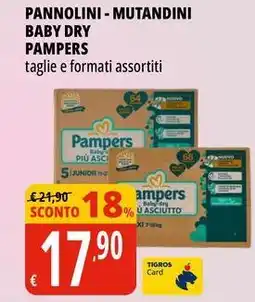 Tigros Pannolini - mutandini baby dry PAMPERS offerta