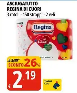Tigros Asciugatutto REGINA DI CUORI offerta