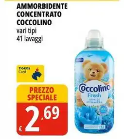 Tigros Ammorbidente concentrato COCCOLINO vari tipi offerta