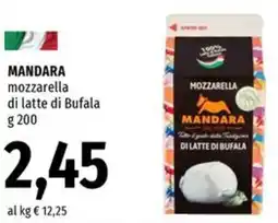 Famila Mandara mozzarella di latte di bufala offerta