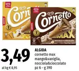 Famila Algida cornetto max mango&vaniglia, nocciola&cioccolato offerta