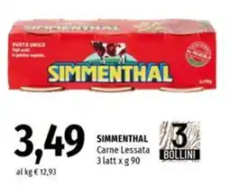 Famila Simmenthal carne lessata 3 latt offerta