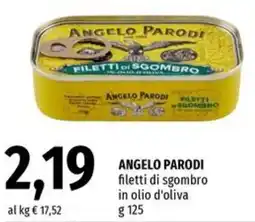 Famila Angelo parodi filetti di sgombro in olio d'oliva offerta