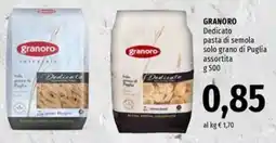 Famila Granoro dedicato pasta di semola solo grano di puglia assortita offerta