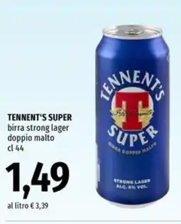 Famila Tennent's super birra strong lager doppio malto offerta