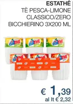 In Coop Estathé tè pesca-limone classico/zero bicchierino offerta