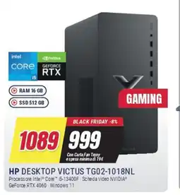 Trony HP DESKTOP VICTUS TG02-1018NL offerta