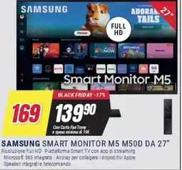 Trony SAMSUNG SMART MONITOR M5 M50D DA 27” offerta