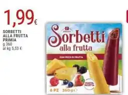 Doro Supermercati Primia sorbetti alla frutta offerta