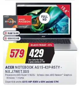 Trony ACER NOTEBOOK AG15-42P-R5TY - NX.J7WET.005 offerta
