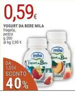Doro Supermercati Mila yogurt da bere fragola, pesca offerta