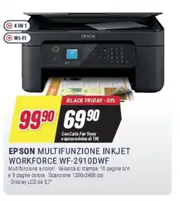 Trony EPSON MULTIFUNZIONE INKJET WORKFORCE WF-2910DWF offerta