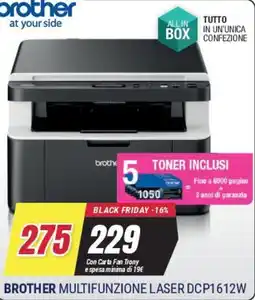 Trony BROTHER MULTIFUNZIONE LASER DCP1612W offerta