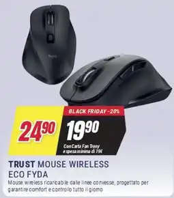 Trony Trust mouse wireless eco fyda offerta