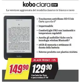 Trony kobo clara BW offerta