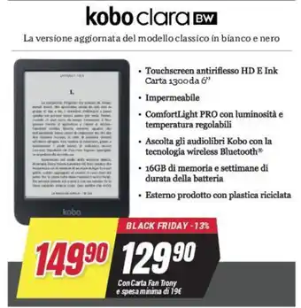 Trony kobo clara BW offerta