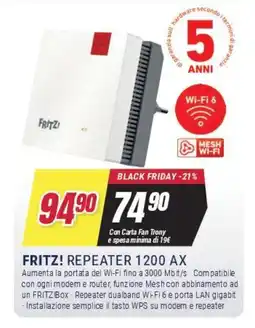 Trony FRITZ! REPEATER 1200 AX offerta