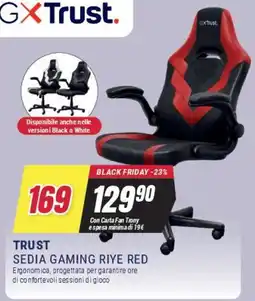 Trony Trust sedia gaming riye red offerta