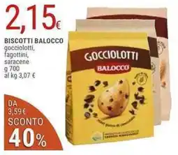 Doro Supermercati Balocco biscotti gocciolotti, fagottini, saracene offerta