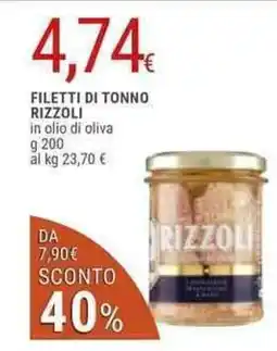 Doro Supermercati Rizzoli filetti di tonno in olio di oliva offerta