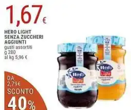 Doro Supermercati Hero light senza zuccheri aggiunti gusti assortiti offerta