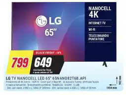 Trony LG TV NANOCELL LED 65" 65N AN082T6B.API offerta