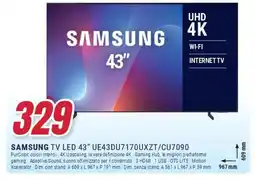 Trony SAMSUNG TV LED 43" UE43DU7170UXZT/CU7090 offerta