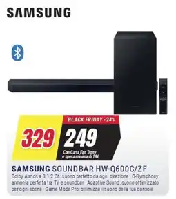 Trony SAMSUNG SOUNDBAR HW-Q600C/ZF offerta