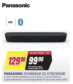 Trony PANASONIC SOUNDBAR SC-HTB200EGK offerta