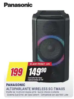 Trony PANASONIC ALTOPARLANTE WIRELESS SC-TMAX5 offerta