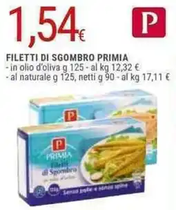 Doro Supermercati Primia filetti di sgombro -in olio d'oliva - al naturale, netti offerta