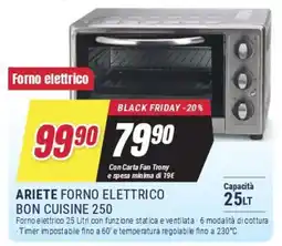 Trony ARIETE FORNO ELETTRICO BON CUISINE 250 offerta