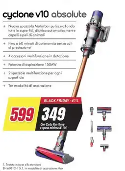 Trony dyson cyclone v10 absolute offerta