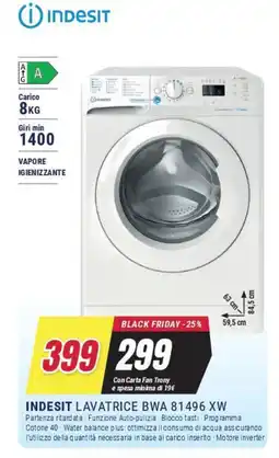 Trony INDESIT LAVATRICE BWA 81496 XW offerta