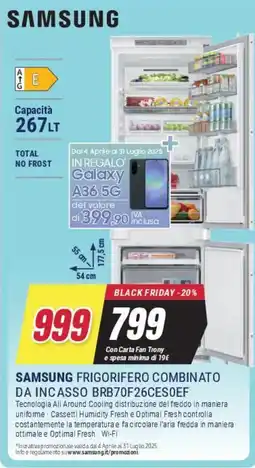 Trony SAMSUNG FRIGORIFERO COMBINATO DA INCASSO BRB70F26CES0EF offerta