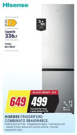 Trony HISENSE FRIGORIFERO COMBINATO RB440N4BCE offerta