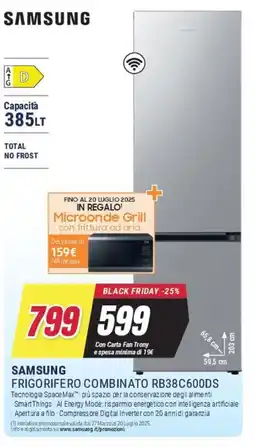 Trony SAMSUNG FRIGORIFERO COMBINATO RB38C600DS offerta