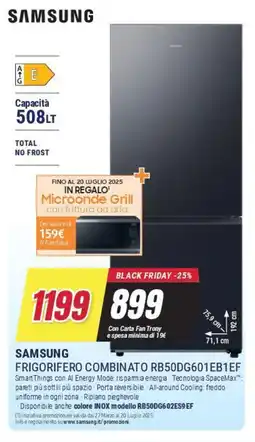 Trony SAMSUNG FRIGORIFERO COMBINATO RB50DG601EB1EF offerta