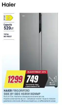 Trony HAIER FRIGORIFERO SIDE BY SIDE HSR5918DNMP offerta